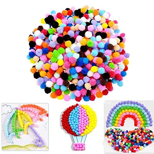 Elaco Colored Pompon,Caydo 100 Pieces 1 inch Pom Poms for Hobby Supplies and DIY Creative Crafts (Multicolor)