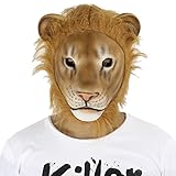 Novelty Latex Rubber Creepy Angry Leopard Mask Halloween Party Costume Decorations Brown