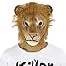 Novelty Latex Rubber Creepy Angry Leopard Mask Halloween Party Costume Decorations Brown