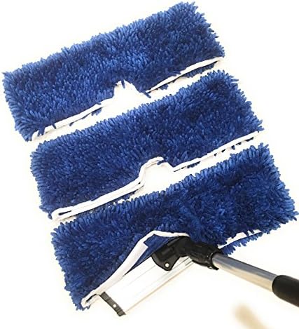 Flip Mop Refills, Chenille Microfiber Replacement Pads, Dry/Wet, Machine Washable, Double Sided Velcro, 18" L X 6" W, All Surface Cleaning (Pack of 3)