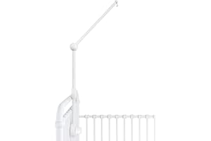 SORREL + FERN Baby Crib Mobile Arm Wooden Holder - Baby Mobile Hanger for Crib (31 inch, 100% Natural Beech Wood) Strong Anti Slip - Nursery Decor & Gift Accessories (White)