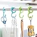 Flammi 3pcs ABS Plastic S Shaped Hooks with Latch Hanging Towel Slipper Hat Clothes for Closet Kitchen Bathroom