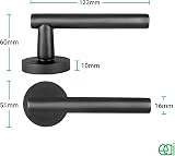 EAI Oliena Black Door Handles Latch Set 6 Pairs 64mm Hinges 54mm Rose view 2
