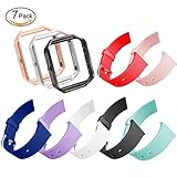 For Fitbit Blaze Slim Bands, GHIJKL TPU Replacement Sport Strap with Frame for Fitbit Blaze Smart Fitness Watch, Large Small (7-Pack with 3 Frame)