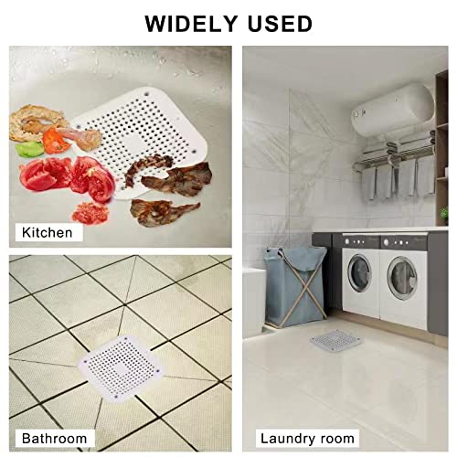 Silikon Abfluss Schutzfilter, Boden Abflusssieb, Abfluss Haarfänger 6er-Pack Reinigen für Badezimmer, Badewanne und Küche, Weiß und Grau