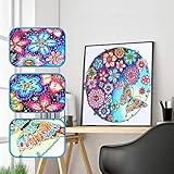 DIY 5D Diamond Painting by Number Kits,Beautiful Flowers,Full Special Shape Diamond Embroidery Paintings, Cross Stitch Kits, Arts Craft, Canvas Wall Décor,30x30cm/11.8x11.8inch