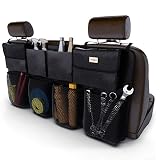 SURDOCA Car Trunk Organizer - 3rd Gen [7 Times Upgrade] Super Capacity Car Hanging Organizer, Equipped with 4 Magic Stick, Car Trunk Tidy Storage Bag with Lids, Space Saving Expert (Black)