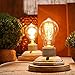 Kiven Vintage Decor White Ceramics Wooden Base Table Lamps E26 Industrial Lamp Home Decor Bulb Not Included