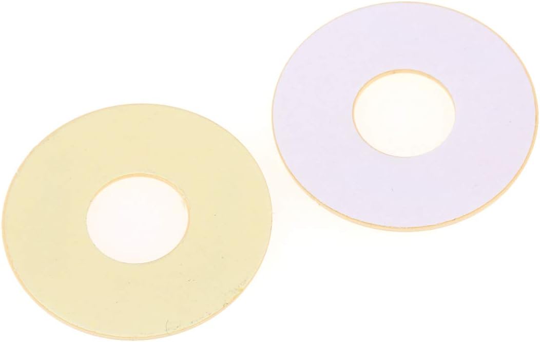 Musiclily Pro Self Adhesive Guitar Toggle Switch Plate LP Washer Rhythm Treble Ring, Cream with Gold Words (Set of 2) - Image 4