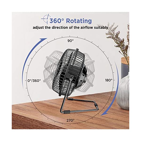 EasyAcc-USB-Desk-Fan-6-inch-Desktop-Silent-Fan-Air-Circulator-2-Speeds-360-Rotation-Brushless-Motor-Noiseless-for-Home-and-Office-Laptop-Notebook-PC-Desk-Table-Fan-Metal-Black EasyAcc USB Desk Fan 6 inch Desktop Silent Fan Air Circulator 2 Speeds 360° Rotation Brushless Motor Noiseless for Home…