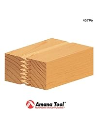 Amana Herramienta 45796 dedo conjunta 2-flute Router Bit con punta de carburo, 1 2-inch vástago