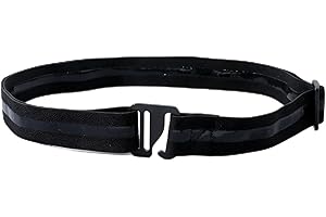 WALWAL Elastic Shirt Belt No-Show Adjustable Anti-Slip Stretch Waistband Black Men Business Casual (Black)