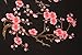 Two Asian Cherry Blossom Sakura Flower Iron on Embroidered Appliques Patch Japanese Chinese (Pink)