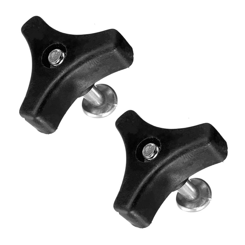 2PCS Lawn Mower Screw Nut Triple Angle Handle Knob Nut Bolt Replacement Parts Black