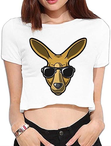 KANGAROO Funny Husky Style Simple Innovative Upper Body Comfortable Womens Exposed Umbilical T Small