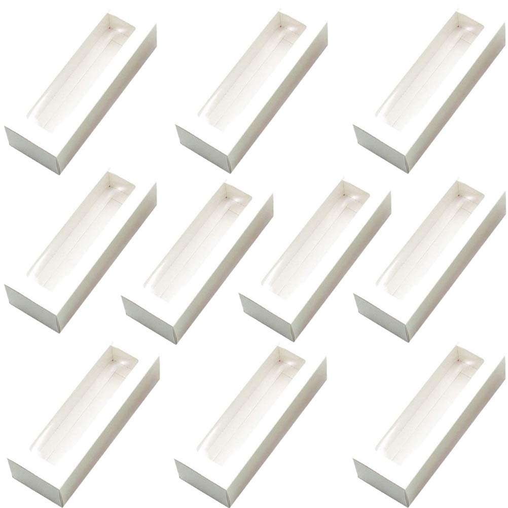 Qiekenao 10 Pcs Macaron Packaging Boxes,Transparent Window Paper Packaging Boxes Macaron Box Biscuit Shop Home Dessert Shop