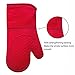 Heat Resistant Kitchen Oven Mitts 500 F With Non-Slip Silicone Cotton Set of 2,Oven Gloves and Pot Holder for BBQ Cooking Baking Grilling Barbecue Microwave Machine Washable Red