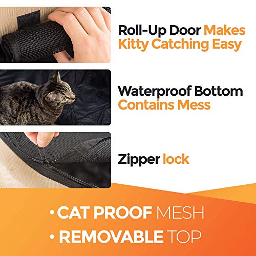 Easyology Pet Playpen for Indoor Cats and Small Dogs - 23” Tall x 30” Wide - Claw-Proof Mesh, Thick Zippered Foldable Pet Playpen - Travel Cat Kennel/Cat Crate with 10 Second Setup - Animal Playpen - Thumbnail 2