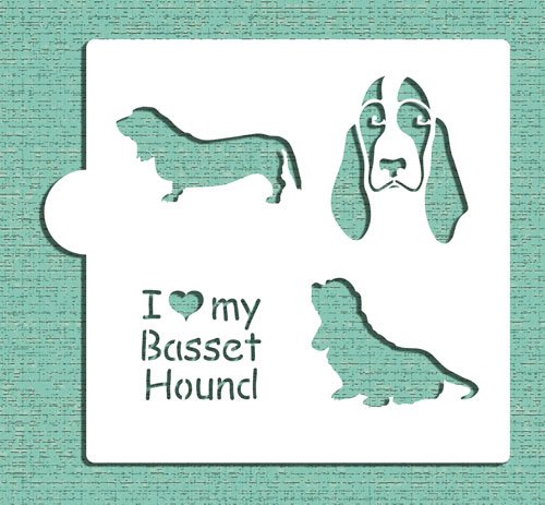 I Love My Basset Hound Cookie and Craft Stencil CM105 by Designer Stencils