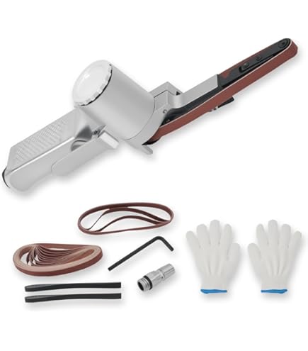 Canadian Tool 20mm Air Belt Sander - Compact 3/4 Inch Pneumatic Sander With Belts