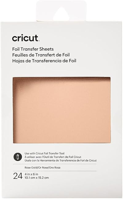 Cricut Foil Transfer Sheets Rose Gold 24 x 4x6 for Foil Transfer Tool