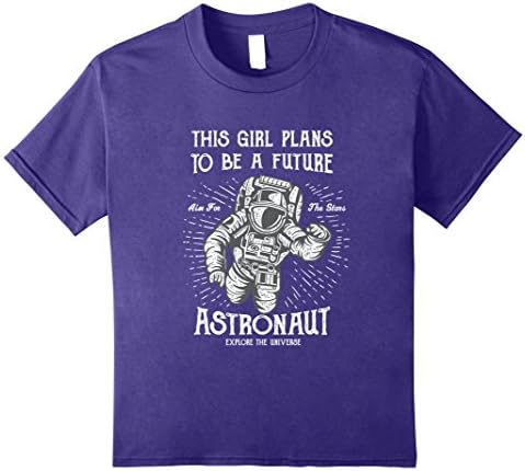 Kids Future Female Girl Astronaut T Shirt 10 Purple