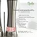 Ecoline Home Salt and Pepper Grinders/Mills Set- 2 Stainless Steel Manual Mills with Adjustable Ceramic Grinding Mechanism and Convenient Stand- Best Quality Shakers