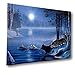 BANBERRY DESIGNS Wildlife Home Decor - Set of 2 Light Up Wolf Prints - Stretched Canvas Artwork with Lights - Snowy Winter Scene with Wolves