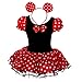 Dressy Daisy Toddler Girls' Polka Dots Halloween Christmas Fancy Dress Dance Costume with Headband Size 2T to 3T Red & Black