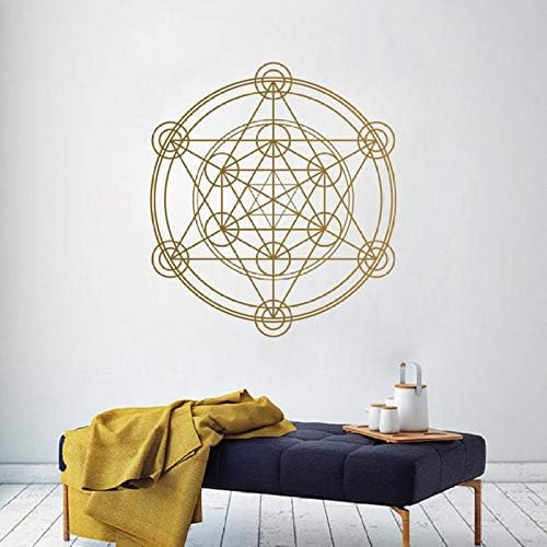 Cube Wall Decal Bedroom Living Room Art Vinyl Sticker Sacred Geometry Geometric Buddha Namaste Yoga Decor 27 Gray 65x57cm