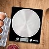 Salter-Digital-Seen-on-TV-Stylish-Slim-Design-Electronic-Cooking-Scale-for-Home-Kitchen-Weigh-Food-5000g-Liquids-in-ml-and-fl-Oz--Black-Chrome Salter 1036 BKSSDR Disc Electronic Scale, Seen on TV, Stylish Slim Design, Home & Kitchen Cooking, Spun Stainless Steel…
