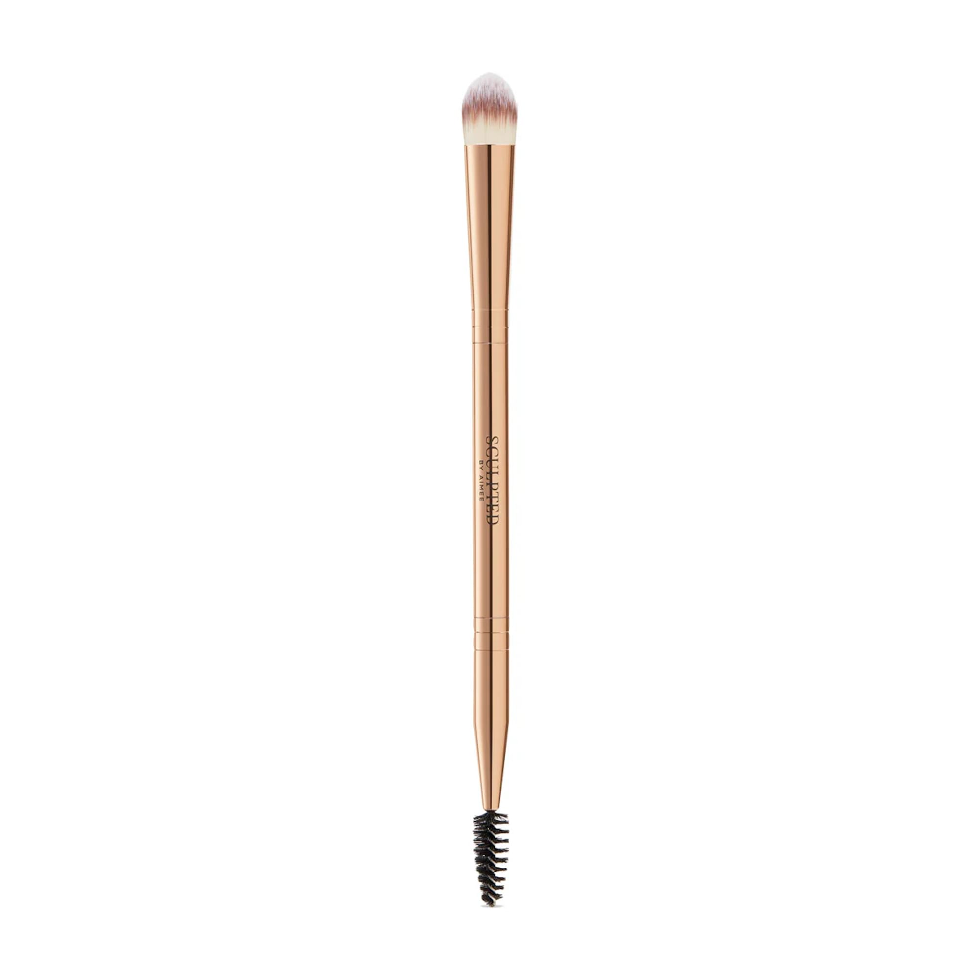 Brow Duo Brush from Sculpted by Aimee - Travel-Friendly, Double-Ended Synthetic Eyebrow Brush with Spoolie – For Brushing and Concealer Application