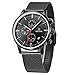 Baogela Mens Black Dial Military Stainless Steel Chronograph Quartz Wrist Watch\