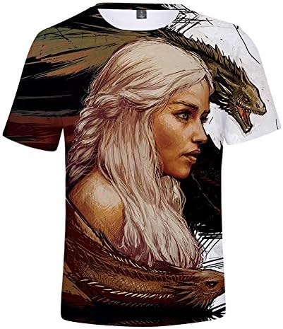NAVYOST T-Shirt Teenager Game Of Thrones Season 8 3D Printed Outdoor Casual Short Sleeve Thin Section