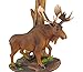 North American Bull Moose Table Lamp with a 12-Inch Diameter Forest Print Shade- Wildlife Decor - Perfect for Living Rooms, Cabins, and Bedrooms - 20 Inches Tall