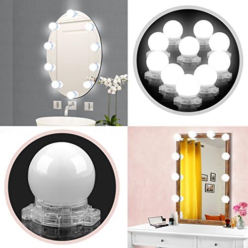 Kivis Hollywood Style Bathroom Mirror Dressing Table LED Vanity Lights Kit w/ 10 Bulbs