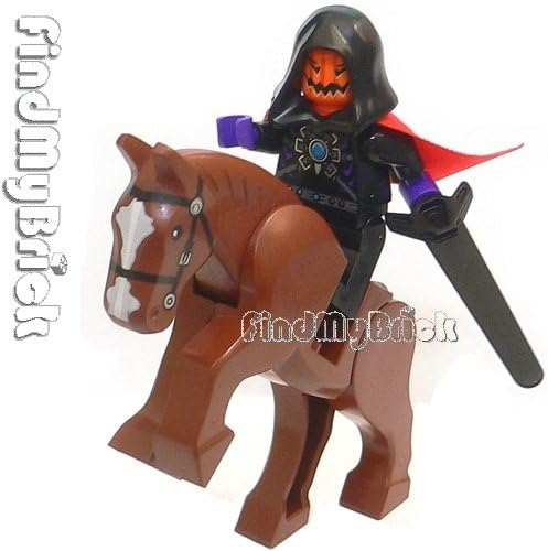 Lego LOOSE Headless Horseman Jack O' Lantern Evil Pumpkin Minifigure &amp; Horse (NEW Lego Sold Loose as Image Show) C415