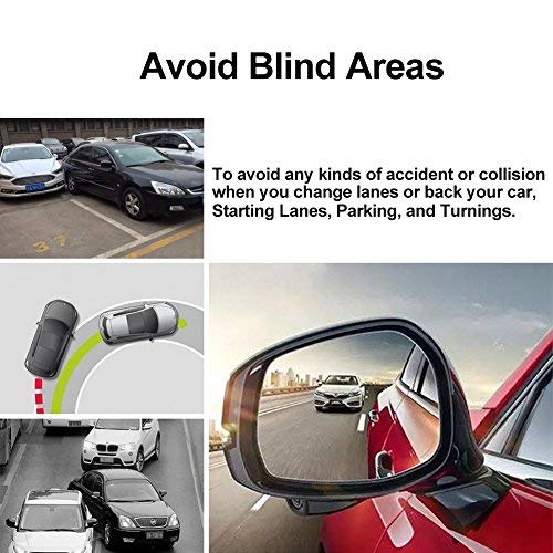 Blind Spot Mirror, HD Glass Convex Rear View Mirror ETopLike 360 Degree Rotation Frameless Wide Angle Mirror Car SUV Truck Van, 2 Pack
