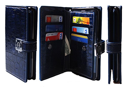 Note edge case,[shine blue] [dual wallet] [6 card slot,3 bill slo…