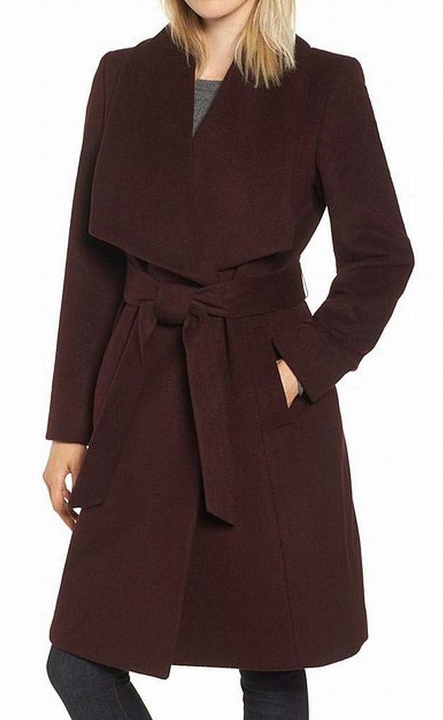 3550103 Bordeaux Belted Coat