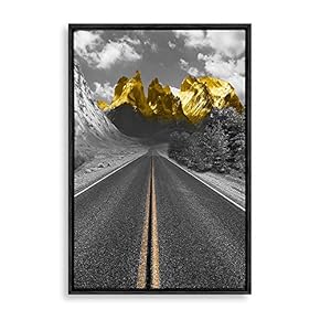 signwin Framed Canvas Wall Art Golden Road Canvas...