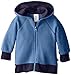 Zutano Unisex Baby Cozie Fleece Contrast Hoodie, Periwinkle, 18 Months