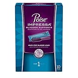 Poise Impressa Incontinence Bladder Supports for Bladder Control, Size 1, 4 Packs of 10, 40 Total Count