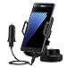 Wireless Car Charger, PTUNA Updated Air Vent Car Mount and Qi Wireless Charging 2-in-1 Car Mount Charger for iPhone X 8 8 Plus Galaxy S8 S8Plus Note 8 S6 S7Edge LG G2 & Qi Enabled Devices (Black2)