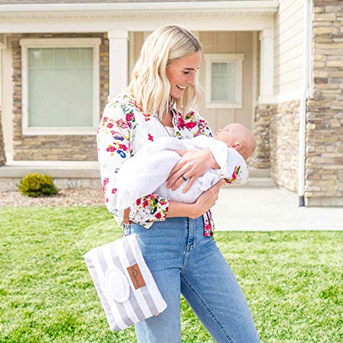 BabyBum Diaper Clutch + Mini Diaper Cream Brush - Travel Essentials (Gray + Pink) - Thumbnail 5