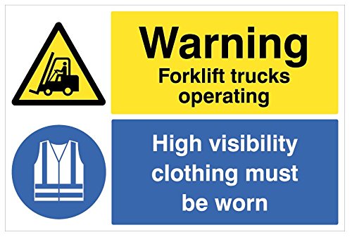 Caledonia Signs 58881 Floor Graphic, Forklift Hi-Vis Must Be Worn