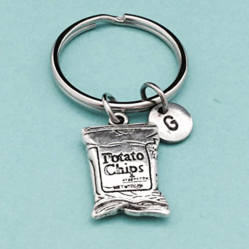 Potato chips keychain, potato chips charm, food keychain