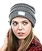 NYFASHION101 LED Hands Free Light Winter Cable Knit Cuff Beanie Hat, Lt Melangie