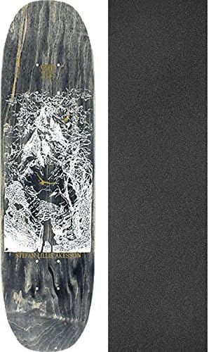 Moonshine Skateboards Stefan Lillis kesson Mountain Black Stain Skateboard Deck - Art by Chris Allision - 7.3" x 28.5" with Jessup Griptape - Bundle of 2 items