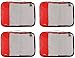 Amazon Essentials 4-Piece Packing Cubes Travel Accessories Set, Luggage Organizer with Double Zipper, Mesh Top, 100% Polyester, Medium, Red (Previously Amazon Basics)